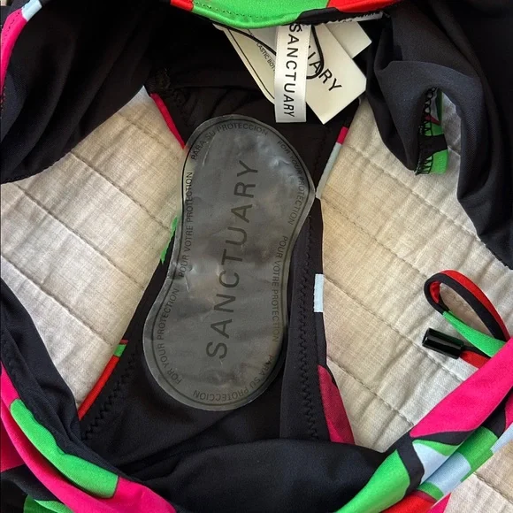 NWT Anthropologie Sanctuary Bandeau black green floral high waist Bikini Set M - Picture 11 of 12